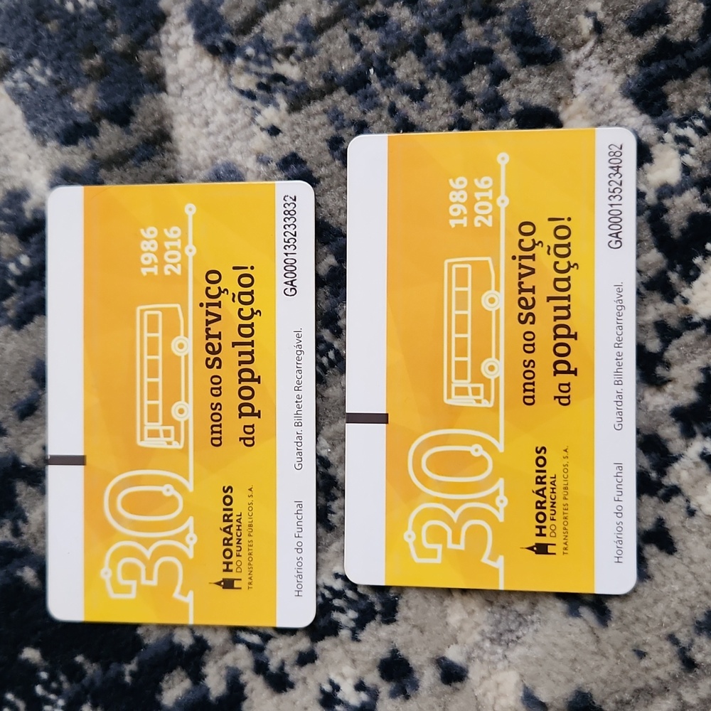 Two Reloadable GiroPasses for public bus travel in Madeira